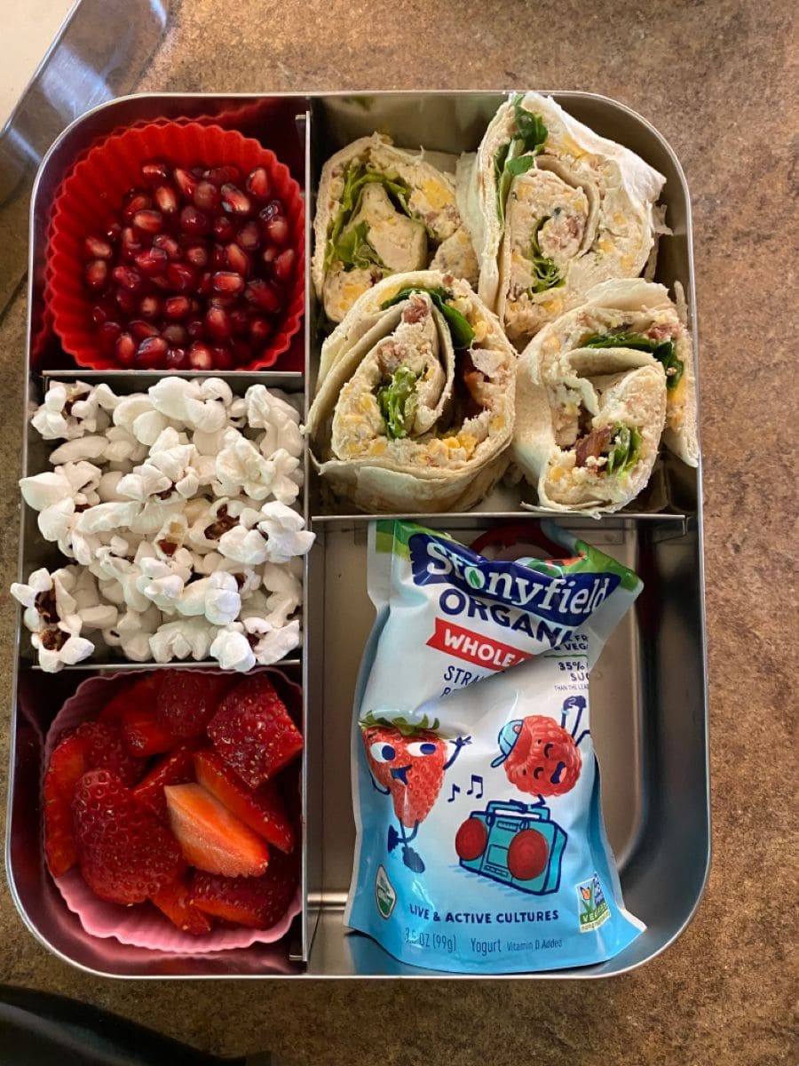 Chicken Wrap Snack Box with Fruit and Yogurt
